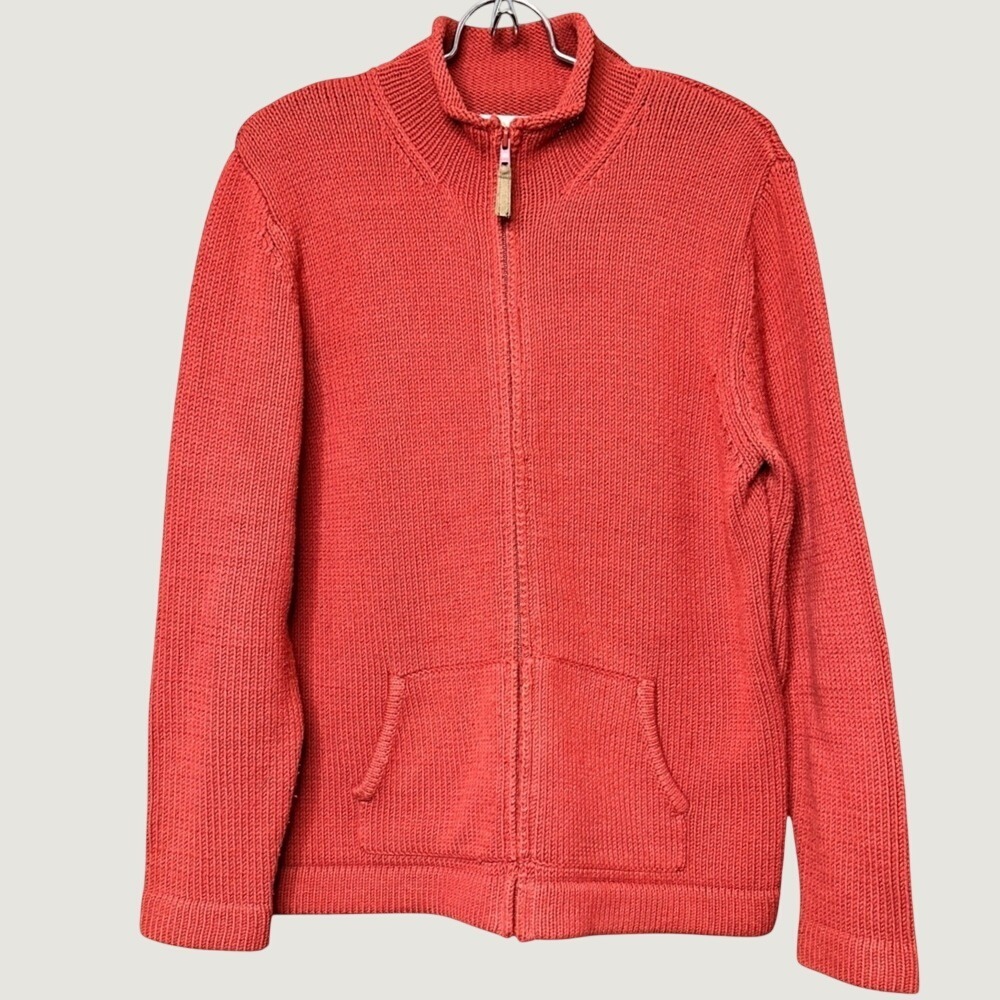 Orvis Sporting Traditions Full Zip Mock Neck Knit Sweater Jacket Acrylic Blend M